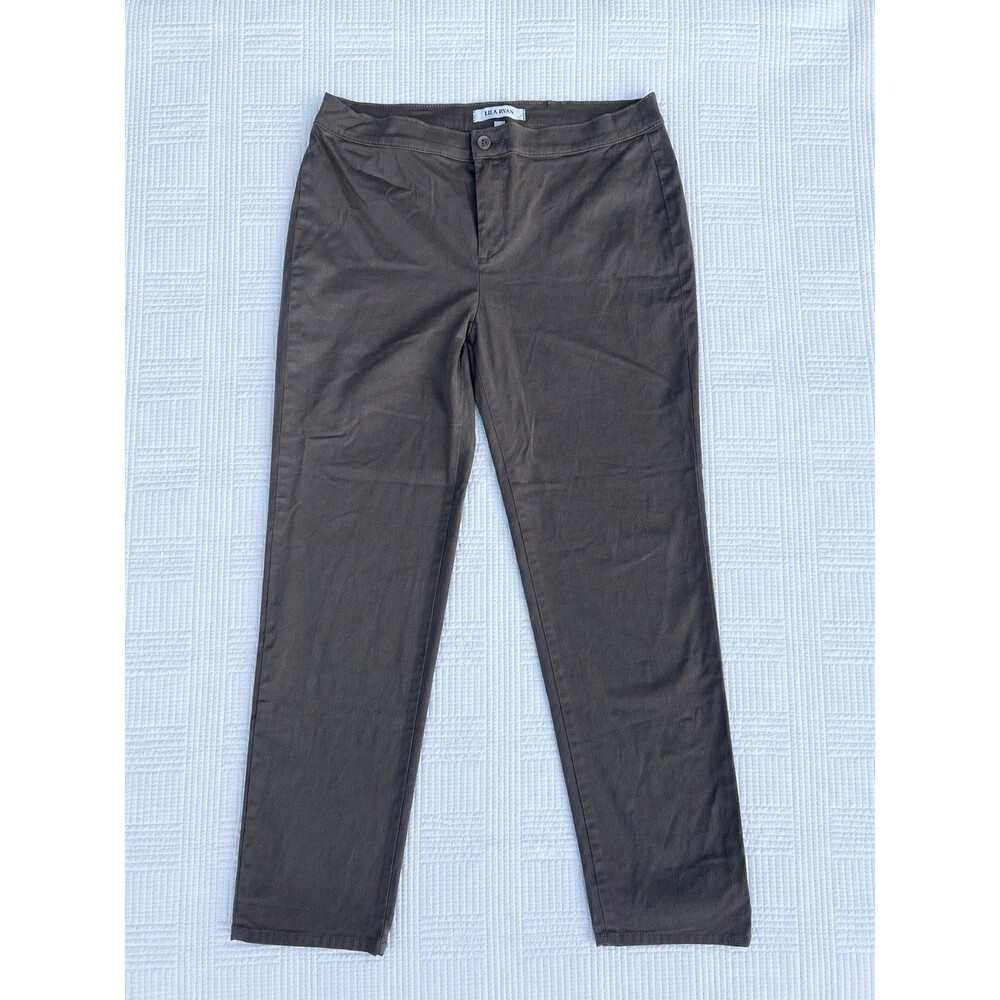 Lila Ryan Zuri Steel Gray Stretch Straight Leg Pants Women’s Size 14 Casual Work